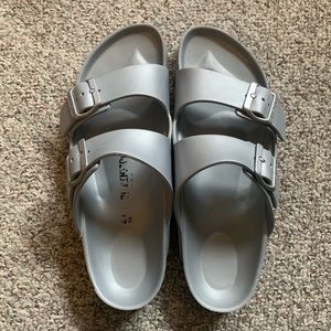 Silver Rubber Birkenstocks